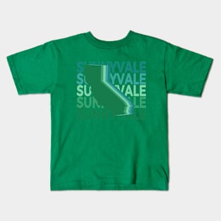 Sunnyvale California Green Repeat Kids T-Shirt